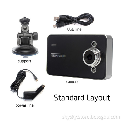K6000 Car Camera Novatek Chipset Car Video Recorder FHD 1920*1080P 25FPS 2.7 inch TFT Screen with G-sensor Registrator for Car
